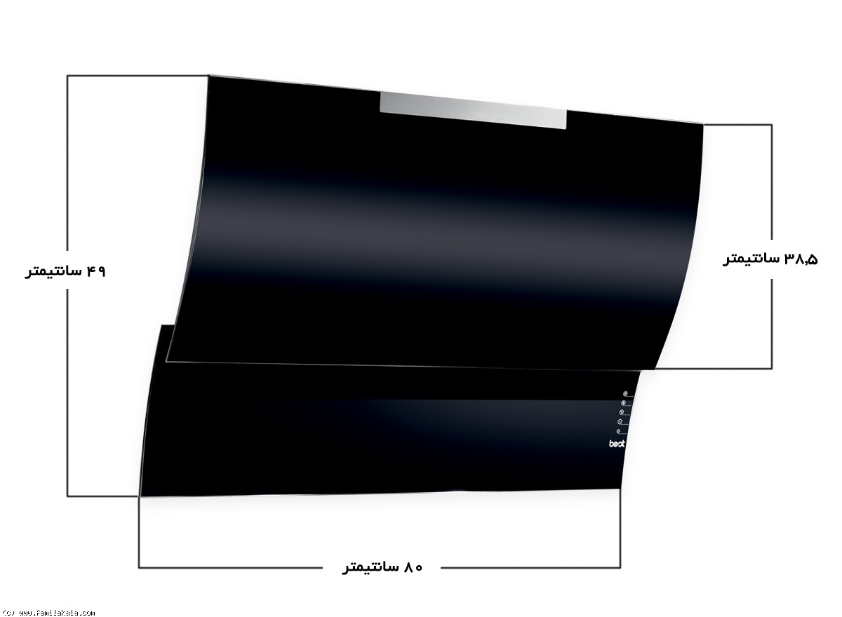سایزبندی هود میکس مورب مدل FLUTTA BLACK