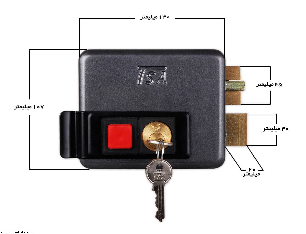 سایزبندی قفل درب حیاط TSA کلید معمولی